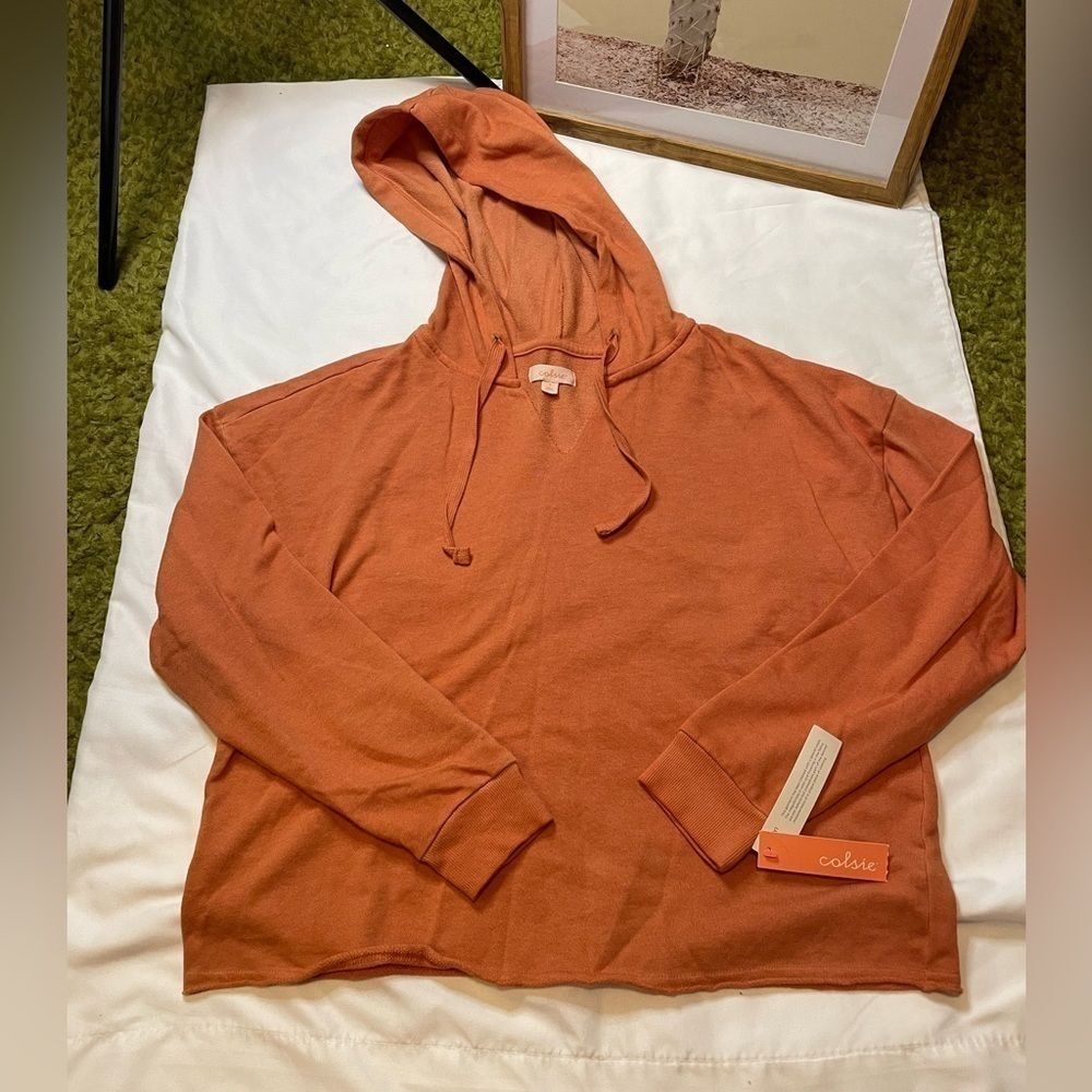 NWT Colsie size small orange light weight hoodie